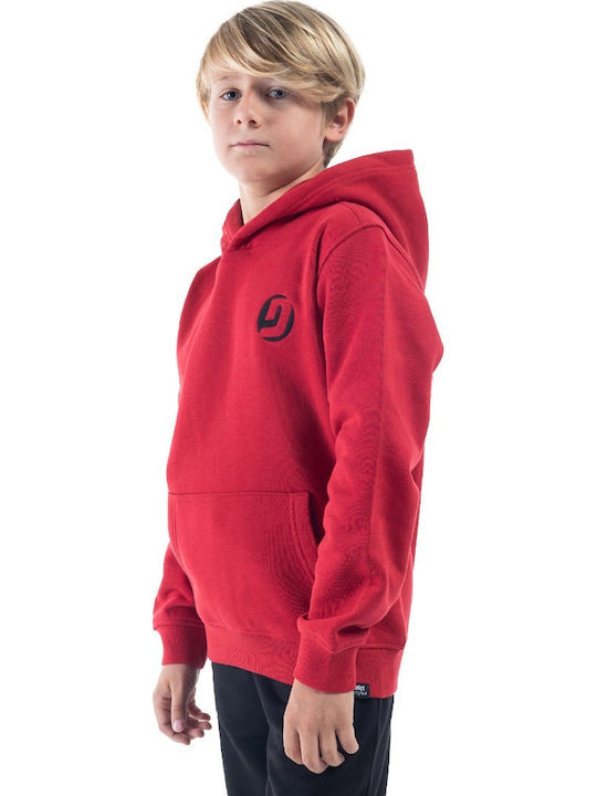 Fleece Παιδικό Φούτερ με Κουκούλα Κόκκινο
