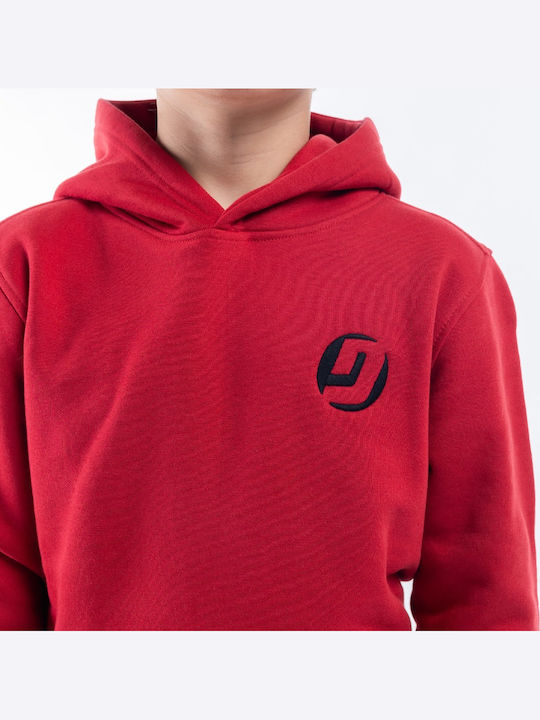 Fleece Παιδικό Φούτερ με Κουκούλα Κόκκινο
