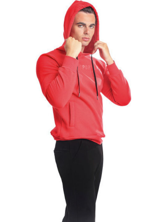 Sweatshirt with Hood Red