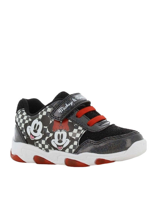 Mickey Mouse Kids Sneakers Anatomic with Scratch & Lights Black