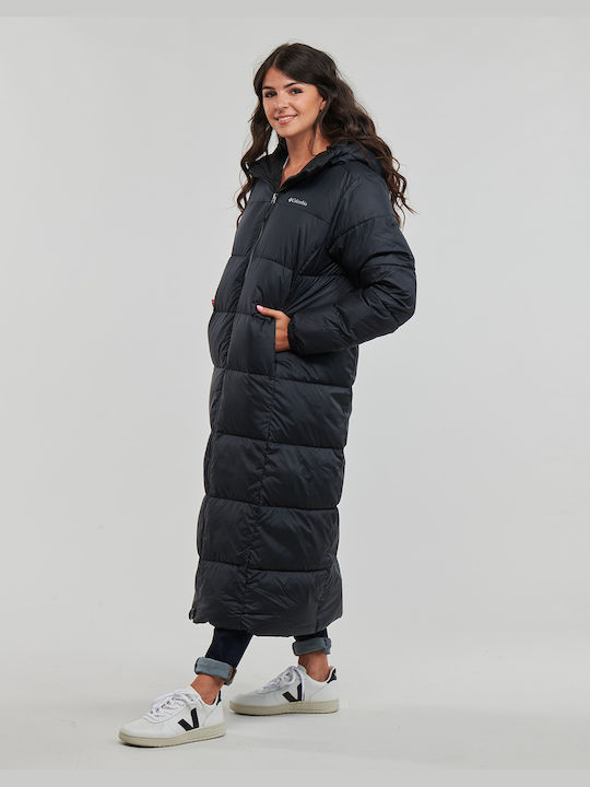 Puffect Women's Hiking Long Puffer Jacket for Spring or Autumn Black