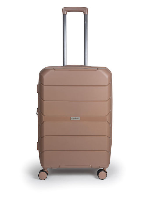 Cardinal Elusive Cabin Hard Pink Gold Suitcase With 4 Wheels Height 48cm