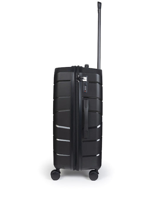 Cardinal Elusive Hard Black Suitcases Max Height 69cm With 4 Wheels Set 3pcs