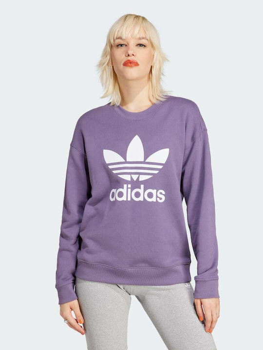 Trefoil Crew Long Women's Sweatshirt Purple