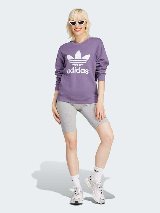 Trefoil Crew Long Women's Sweatshirt Purple