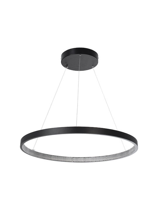 GloboStar Diamond Κρεμαστό Φωτιστικό Μαύρο LED με Ρυθμιζόμενο Λευκό Φως 68x68εκ.