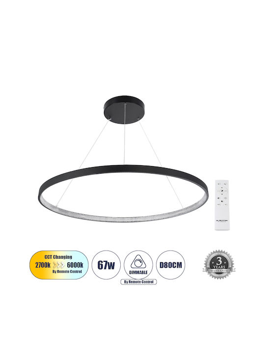 GloboStar Diamond Pendant Light Black 88x88cm
