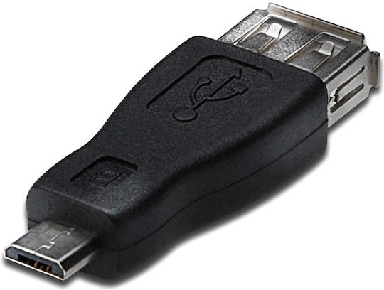 Akyga Конвертор micro USB мъжки към USB-A женски Черен 1бр AK-AD-08