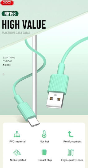 XO NB156 USB 2.0 USB Type-C Male to USB-A White 1m