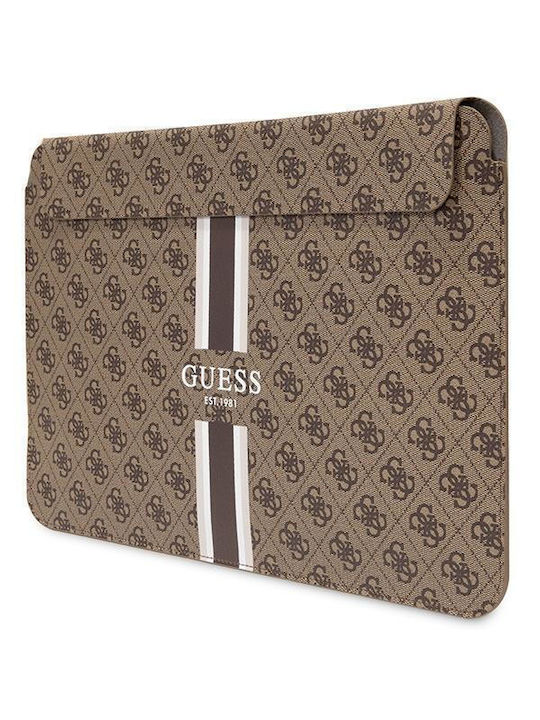 Guess PU 4G Printed Stripes Θήκη για Laptop 14" σε Καφέ χρώμα