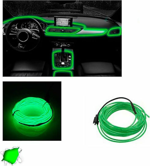GloboStar Cablu flexibil iluminat Neon Verde Bandă LED pentru Mașină 12V Verde