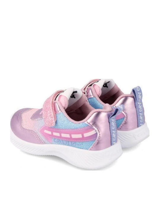 Παιδικά Sneakers με Σκρατς & Φωτάκια Ροζ