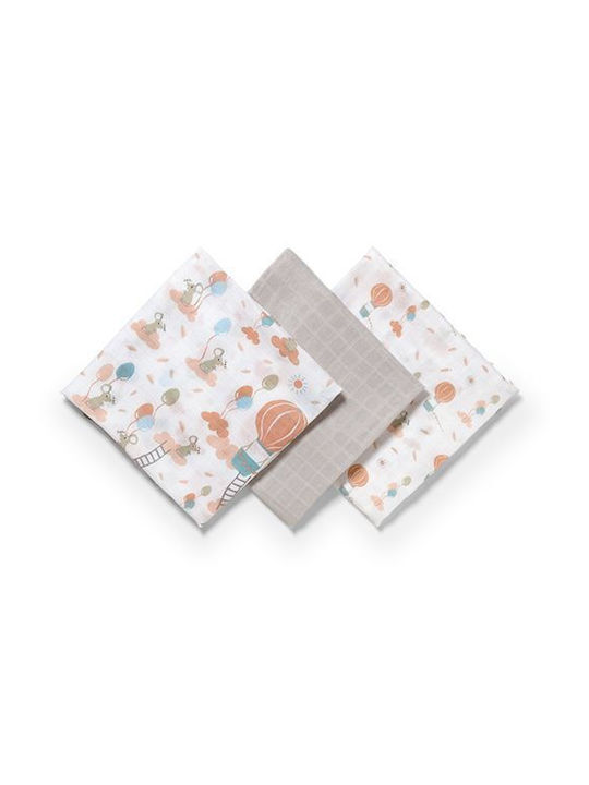 Babyono Muslin Swaddle Blanket Gray 70x70cm 3pcs