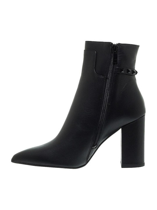 Mourtzi Women's Leather Ankle Boots Black