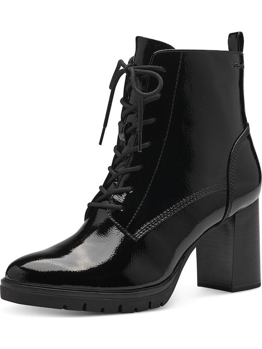 Stiefeletten Damen aus Lackleder Schwarz