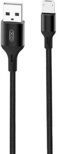 XO Regular USB 2.0 to micro USB Cable Μαύρο 2m (NB143)