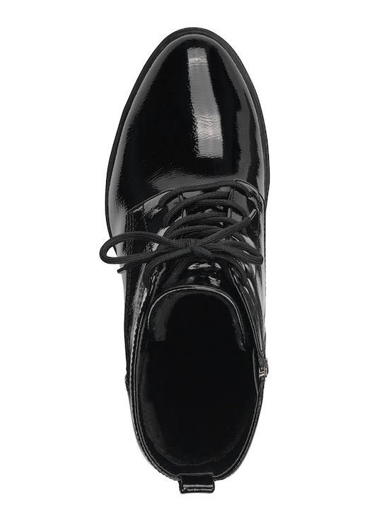 Stiefeletten Damen aus Lackleder Schwarz