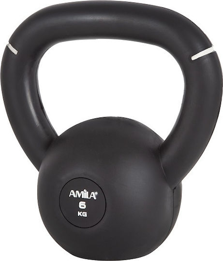 AMILA Original Kettlebell aus Gummi 24kg Schwarz