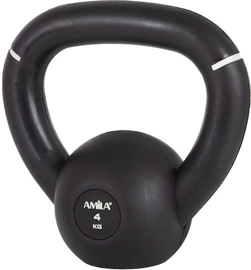 AMILA Original Kettlebell aus Gummi 24kg Schwarz
