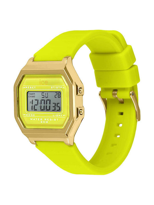 Ice Digital Watch Chronograph Battery with Green Rubber Strap