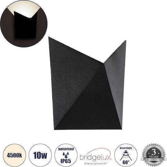 GloboStar Stealth Wall-Mounted Outdoor Ceiling Lamp LED IP65 10W with Natural White Light 17x7.5x17cm