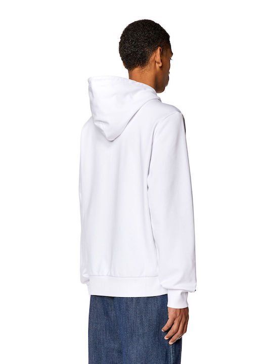 Diesel Ginn Hood Men's Sweatshirt with Hood and Pockets White