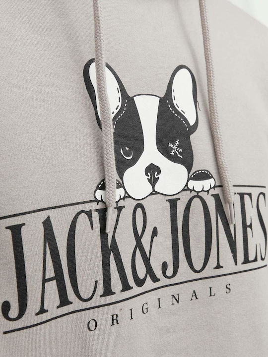 Jack & Jones Sweat Ανδρικό Φούτερ με Κουκούλα Dark Grey