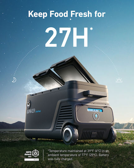 Anker EverFrost Dual-Zone Powered Cooler Portable Fridge 53L Solar Black