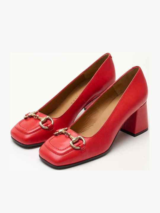 Leder Pumps Rot