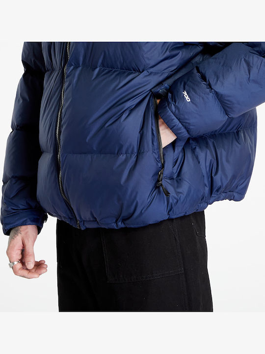 Κοντό Γυναικείο Puffer Μπουφάν για Χειμώνα Navy Μπλε