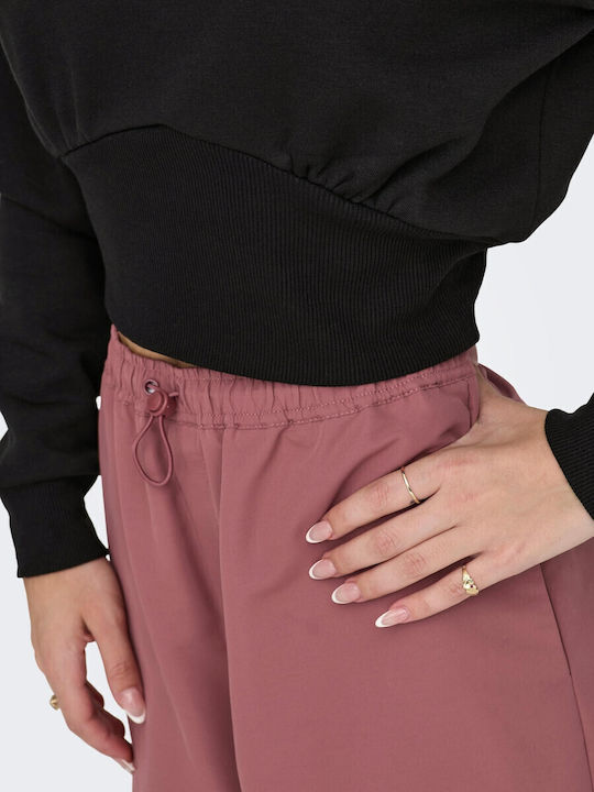 Gekürzt Damen Sweatshirt Schwarz