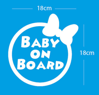 Girl Baby on Board Car Sign White Sticker