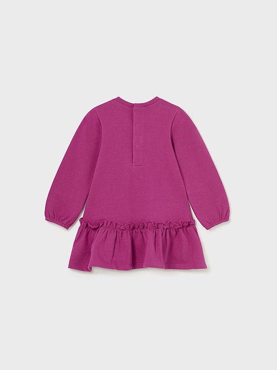 Mayoral Sweatshirt Kids Dress Long Sleeve Purple