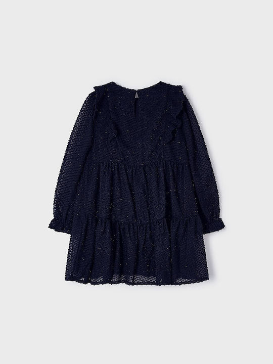 Mayoral Kids Dress Long Sleeve Blue