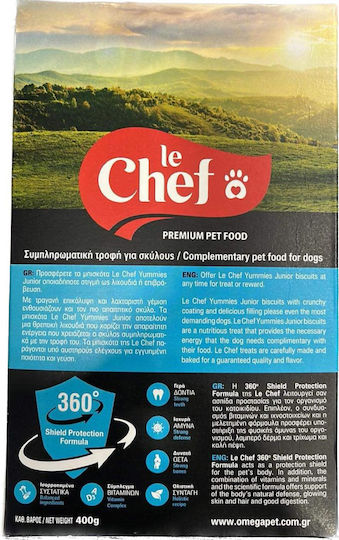 Le Chef Yummies Junior Μπισκότο για Κουτάβια με Κρέας 400gr
