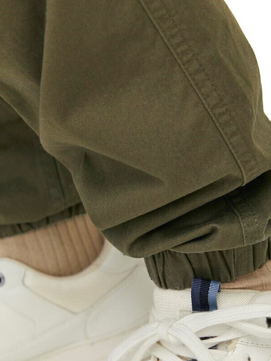 Trousers Cargo Elastic in Loose Fit Olive