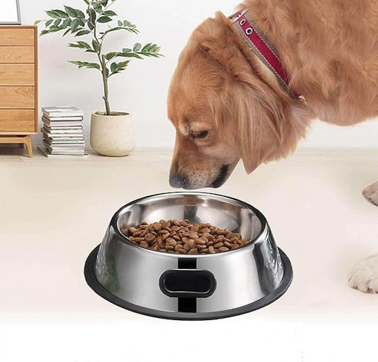 Nunbell Pet Stainless Steel Bowl Food & Water for Dog & Cat 26cm in Silver Color