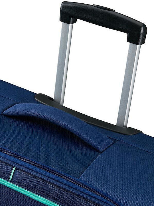 American Tourister Sea Seeker Large Fabric Suitcase Aqua Green With 4 Wheels Height 80cm