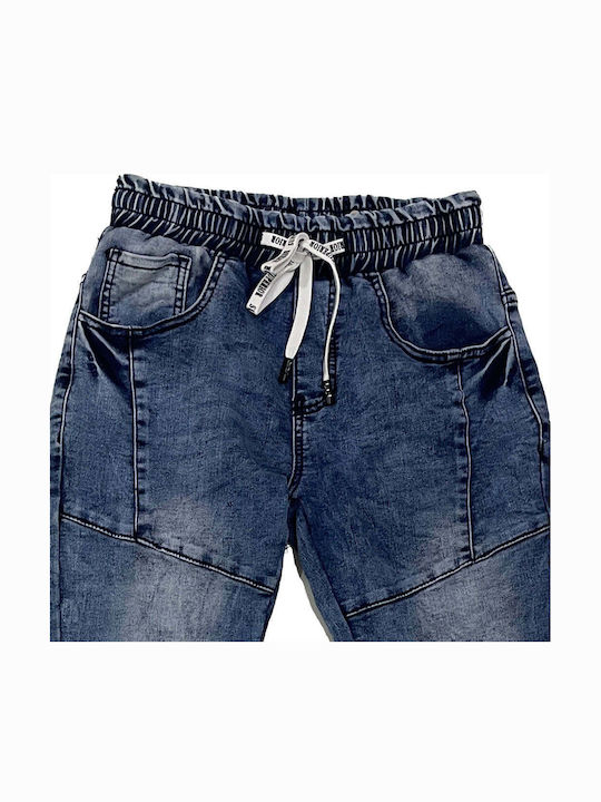 Men's Jeans Pants Elastic with Slim Fit Blue