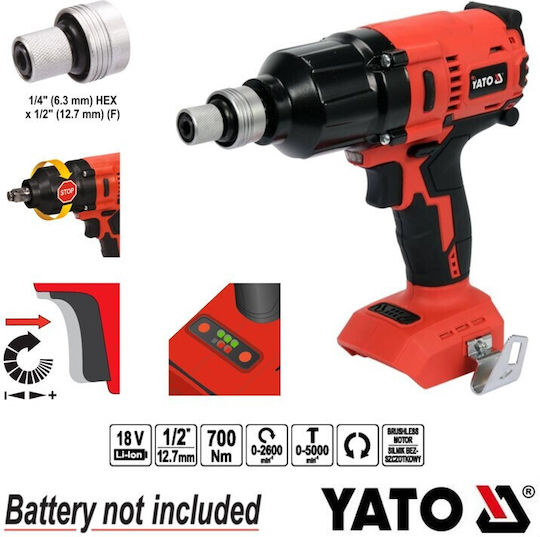 Yato Impact Wrench Battery 18V Solo with Socket Hex