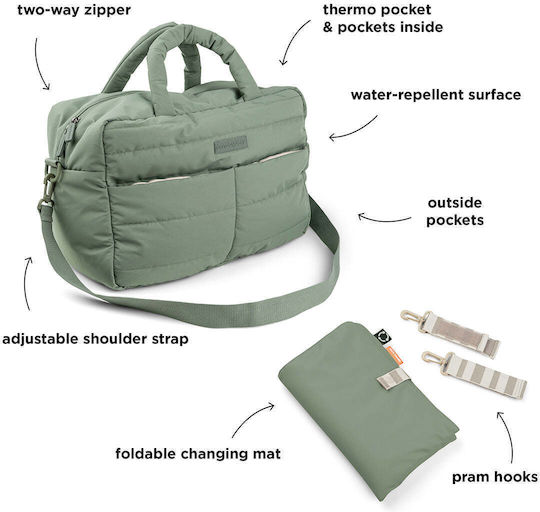 Done by Deer Shoulder/Hand Diaper Bag Khaki 41x21x41cm.