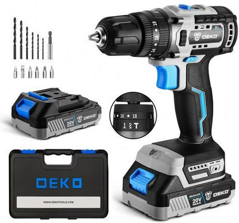 Deko Κρουστικό Δραπανοκατσάβιδο Μπαταρίας Brushless 20V 1x2Ah