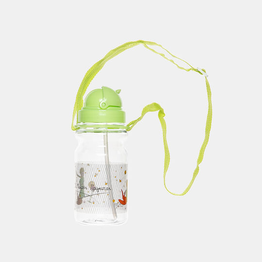 CHartini Poli Little Prince Kids Water Bottle Little Prince Plastic with Straw Green 350ml