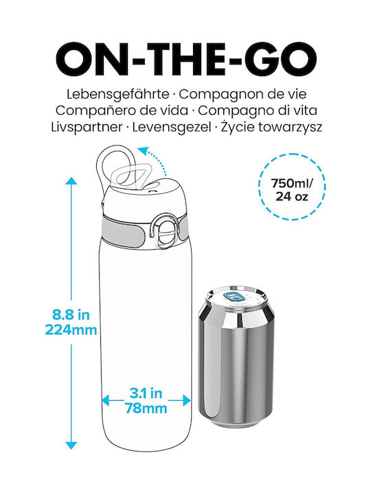 Ion8 Sportiv Sticla de apa Plastic 750ml Roz