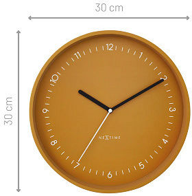 Nextime Leise Wanduhr Metallisch Gelb Ø30cm