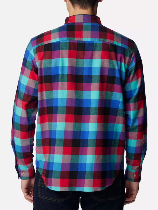 Cornell Woods Long-sleeved Flannel Shirt Checked Blue
