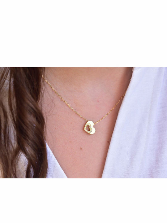 Ekan с дизайн Сърце от Злато 14K с Диамант