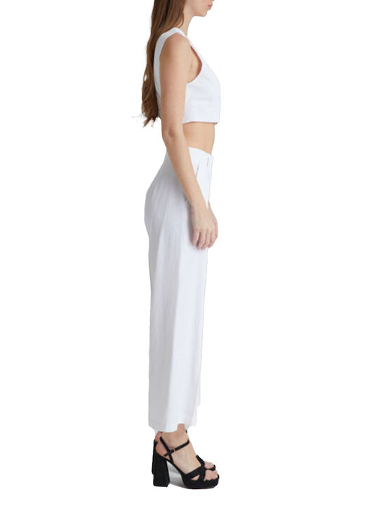 4tailors Women's Fabric Capri Trousers White