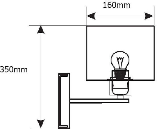 Elmark Modern Lamp Wall with Socket E27 Silver 16x35cm