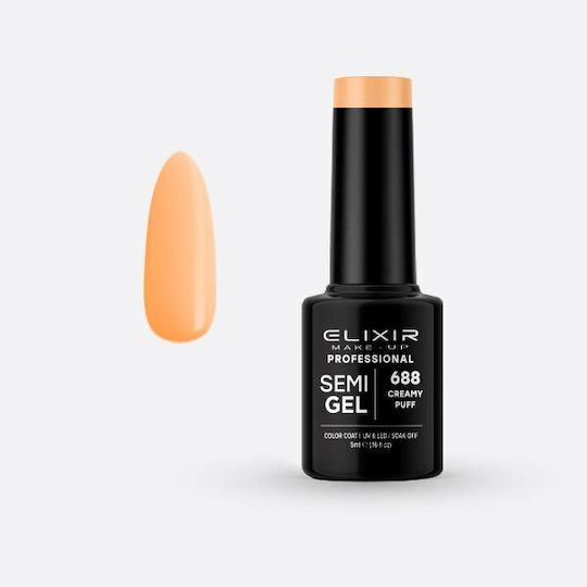 Elixir Semi Gel Ημιμόνιμο Βερνίκι Νυχιών 688 Creamy Puff 5ml